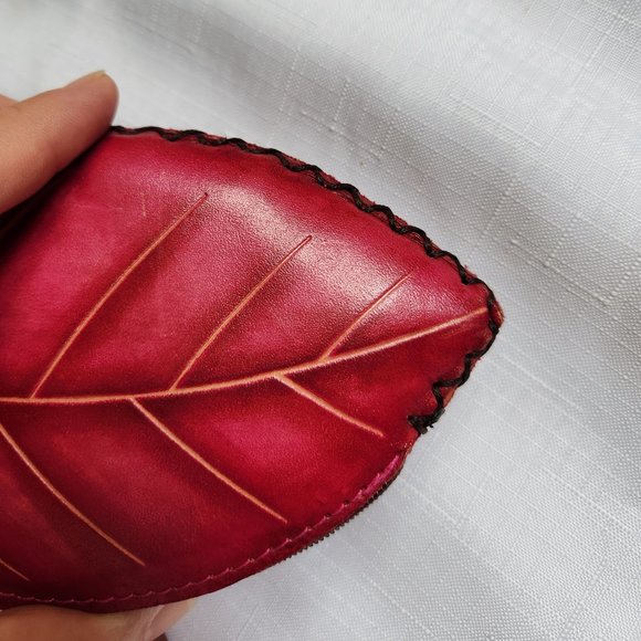 Green Turtle + Red Maple leave Leather Coin/ Change Bags / Wristlets for 1 Price - Picture 14 of 16